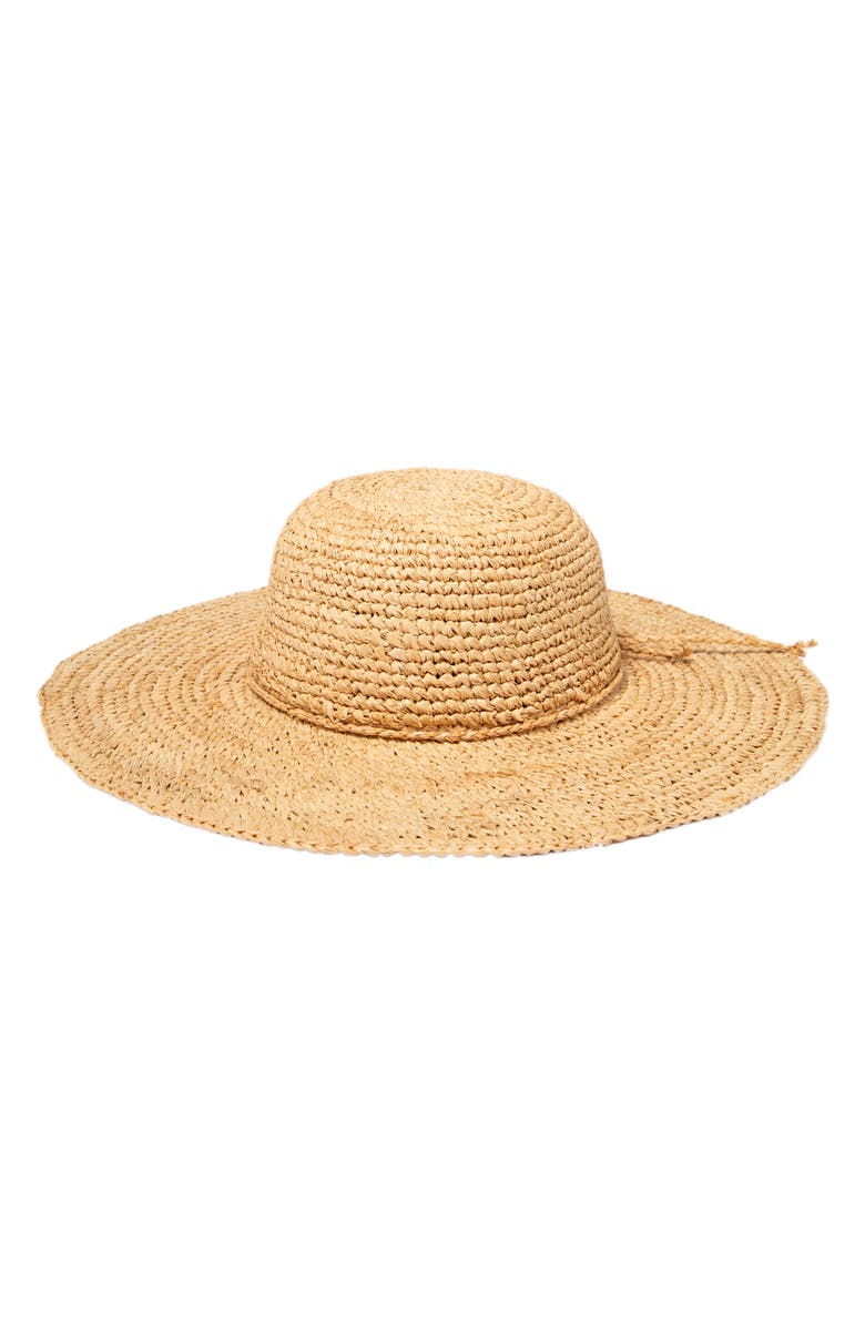 San Diego Hat Raffia Straw Large Brim Hat, Main, color, Natural