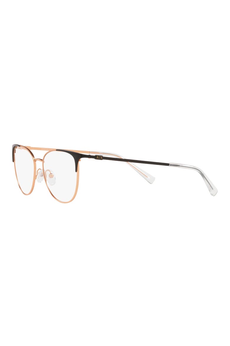 52mm Cat Eye Optical Glasses, Alternate, color, BLACK GOLD