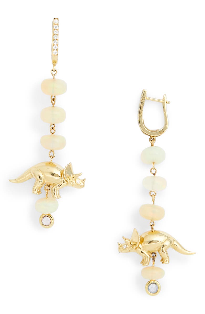 Daniela Villegas x Jurassic Park 25th Anniversary Sweet Triceratops Drop Earrings, Main, color, 