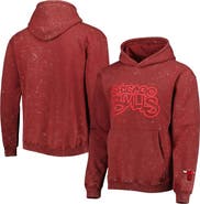 THE WILD COLLECTIVE Unisex The Wild Collective Red Chicago Bulls Tonal Acid Wash Pullover Hoodie