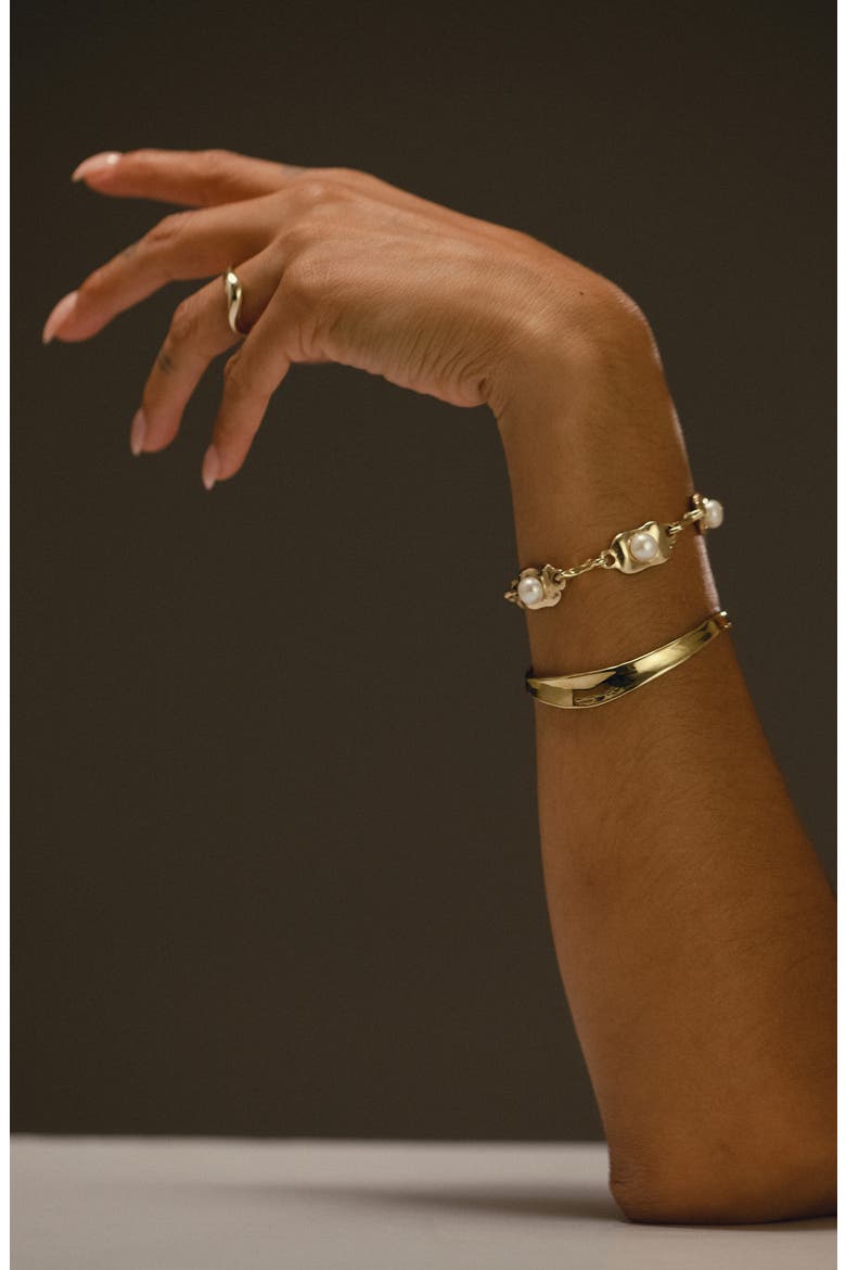 Ostra Freshwater Pearl Bracelet, Alternate, color, GOLD