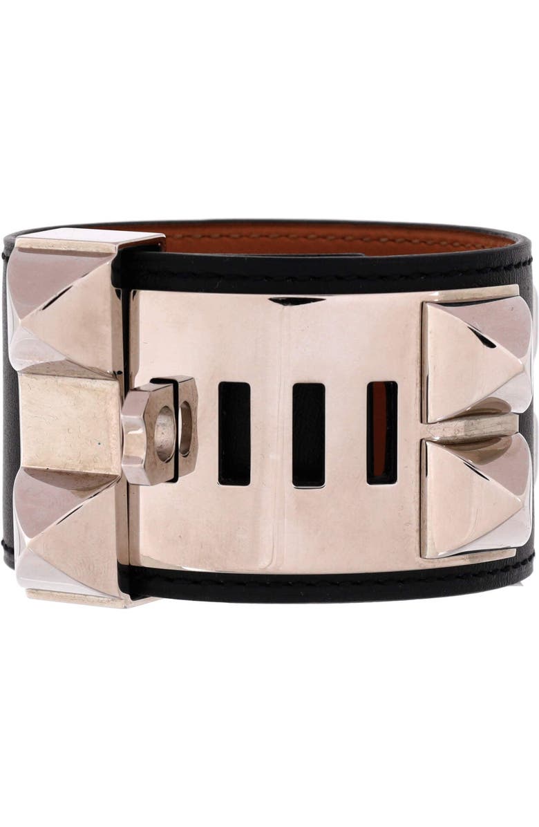 Pre-Owned Hermes Collier de Chien Bracelet Leather, Alternate, color, Black