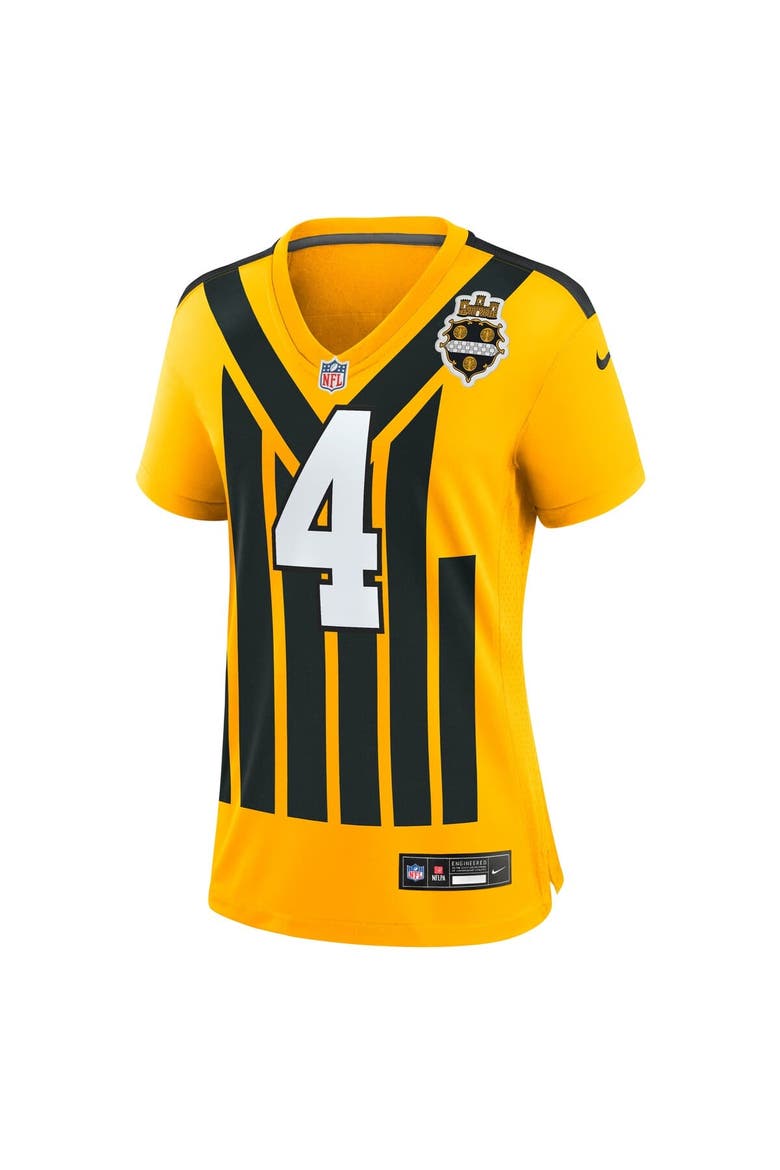 Women's Nike DK Metcalf Gold Pittsburgh Steelers Alternate 1933 Throwback Game Jersey, Alternate, color, Gold