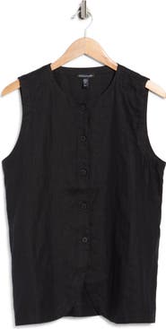 Eileen Fisher Organic Linen Long Vest