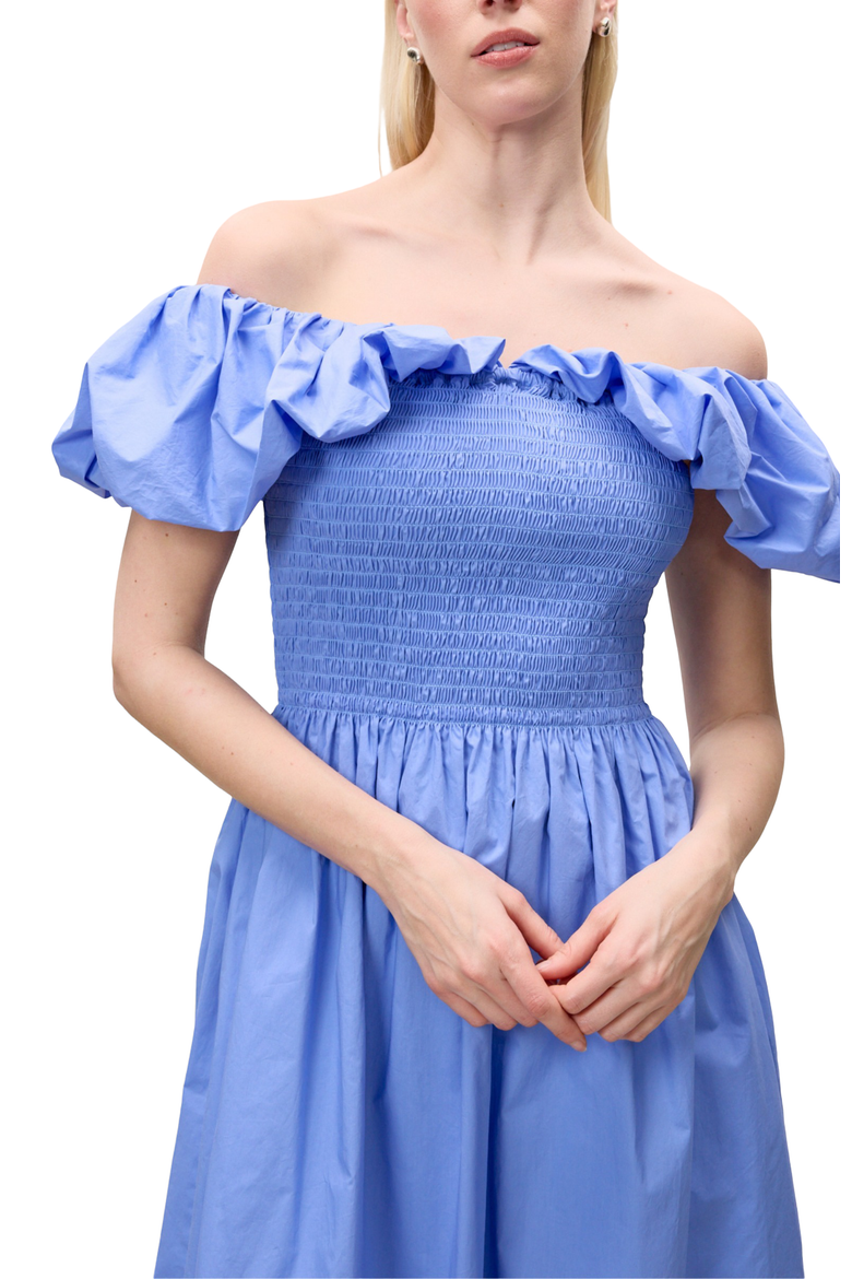 Yara Poplin Midi Dress, Alternate, color, BLUEBELL