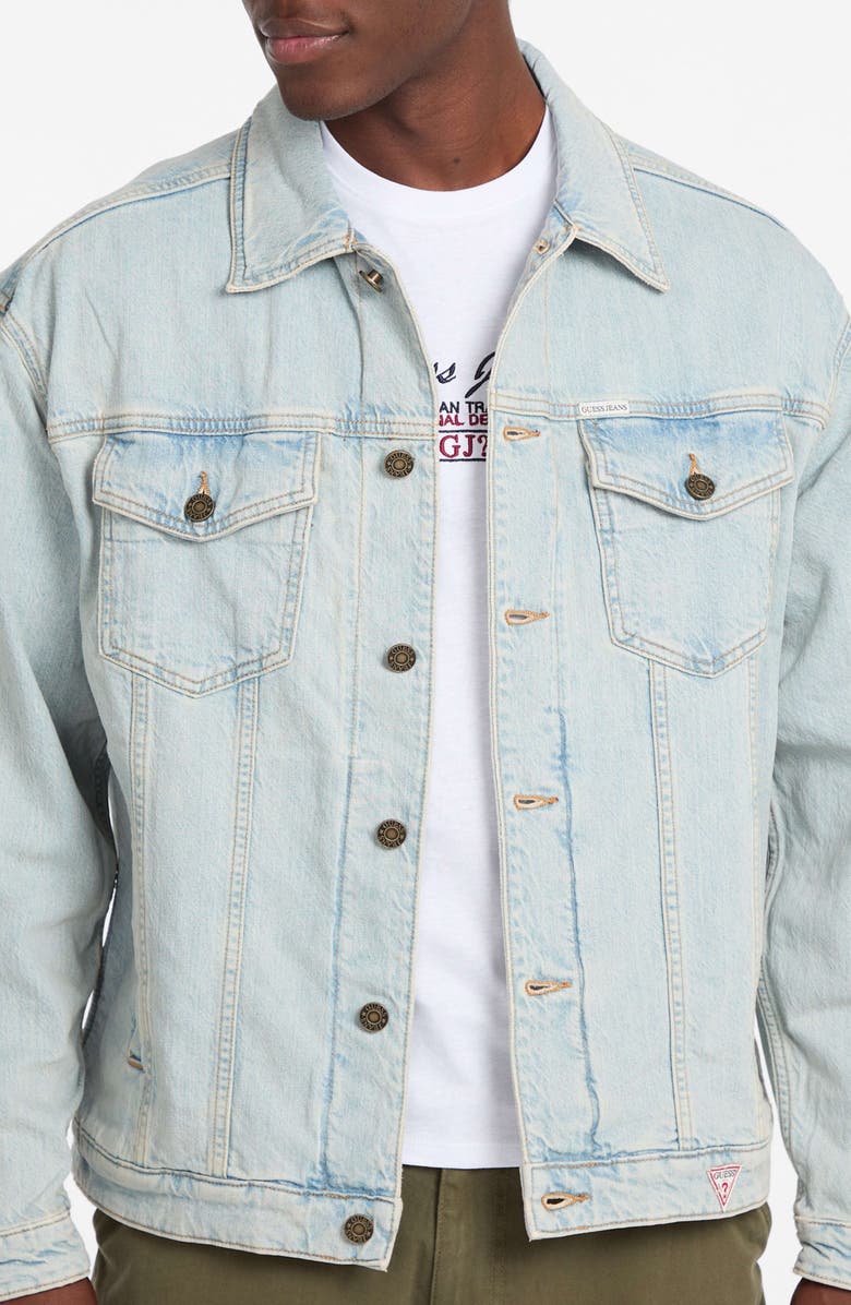 GUESS JEANS Oversize Denim Trucker Jacket, Alternate, color,