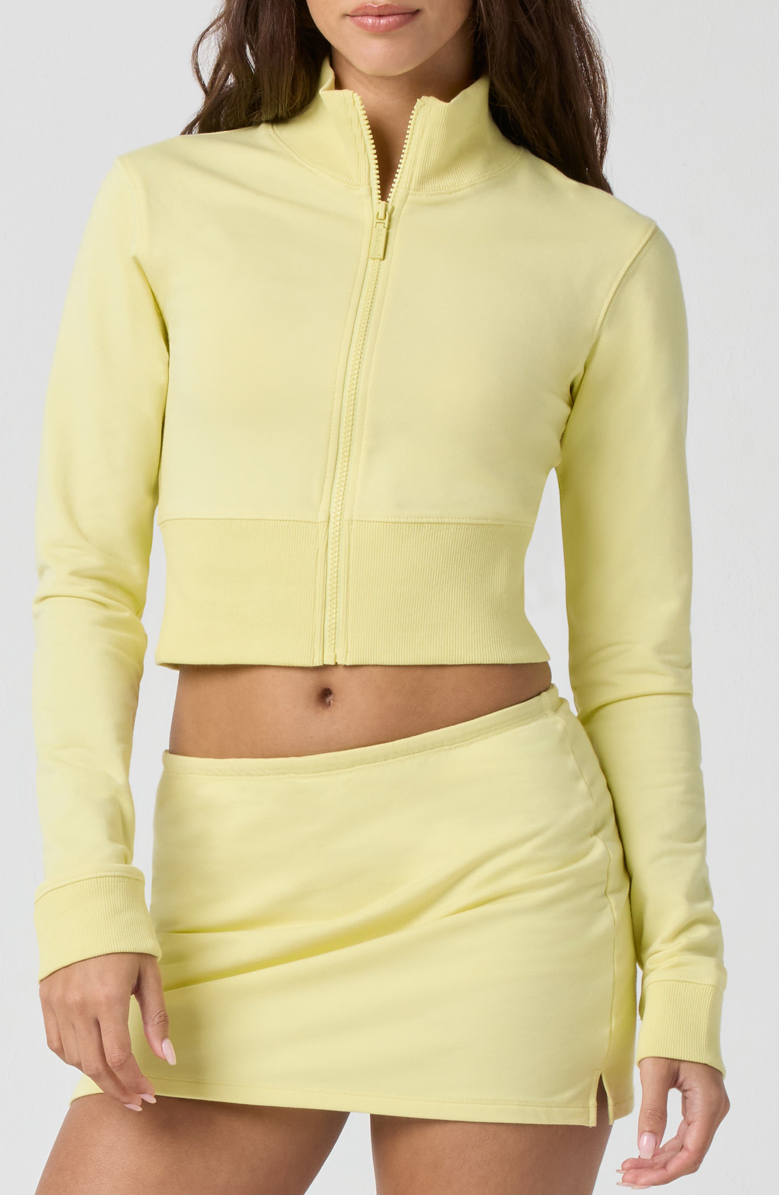 Crop Stretch Cotton Blend Track Jacket - image 3