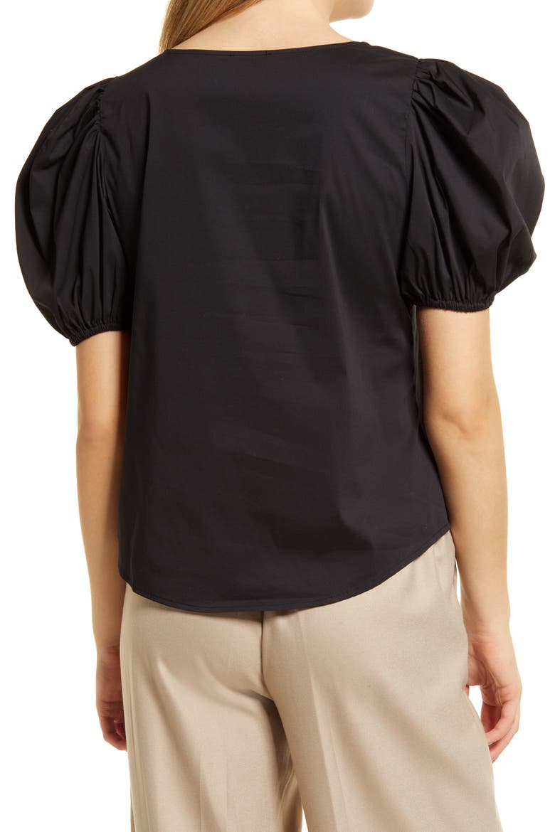 Puff Sleeve Blouse, Alternate, color, BLACK