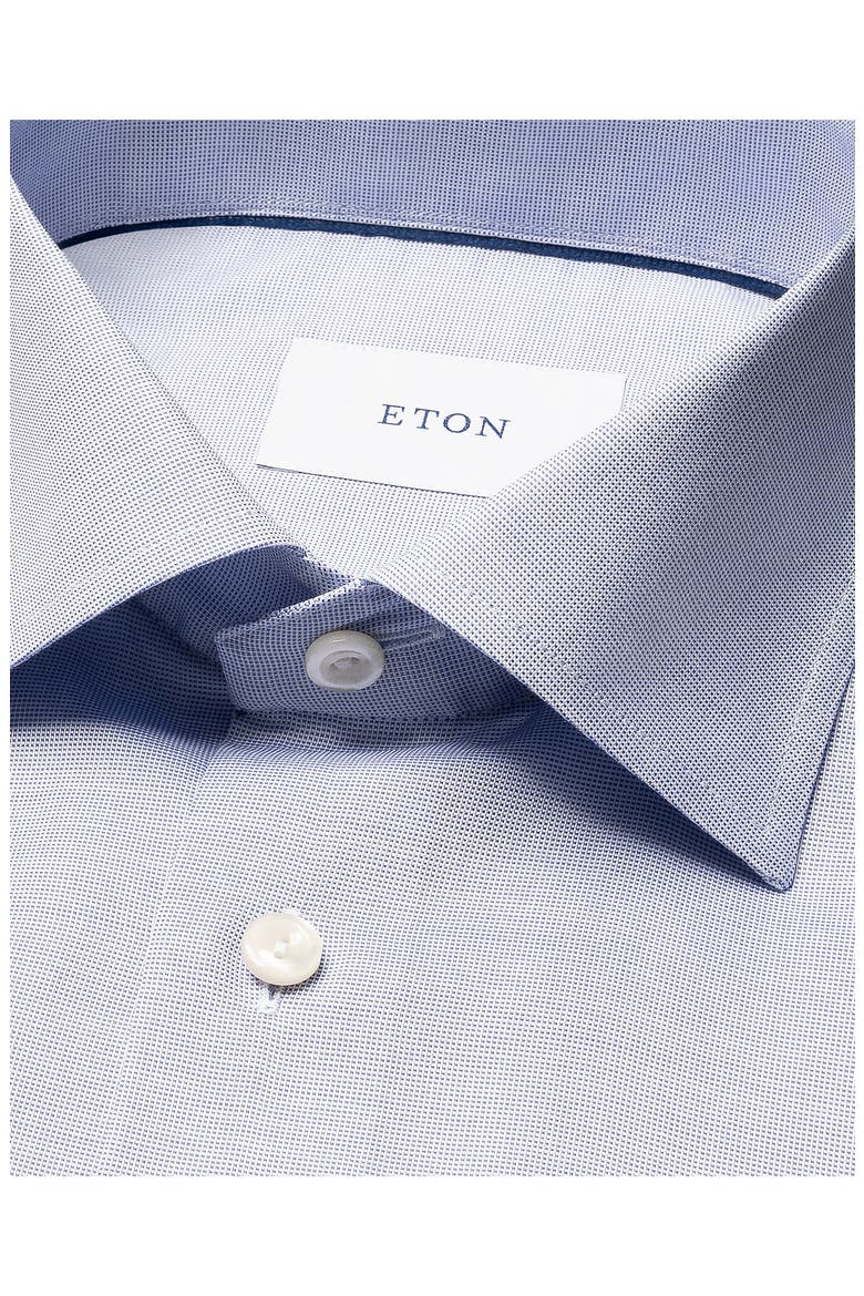 Contemporary Fit Solid Blue Cotton Dobby Dress Shirt, Alternate, color, MEDIUM BLUE
