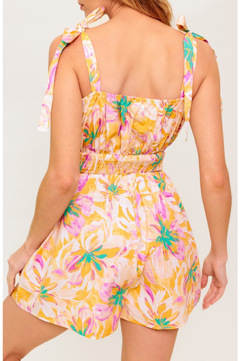 Print Tie Strap Romper, Alternate, color, TAUPE