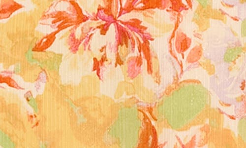London Times Floral Ruffle Maxi Dress In Yellow Pink