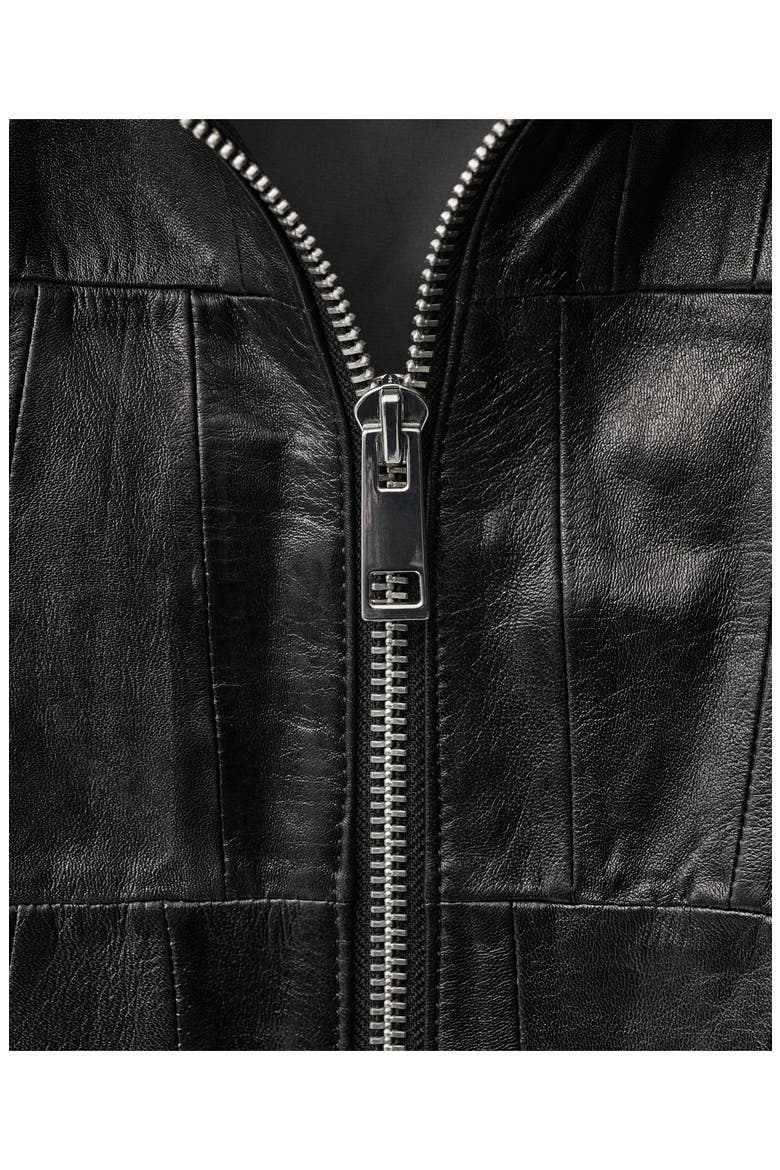 Patchwork Leather Jacket, Alternate, color, BLACK