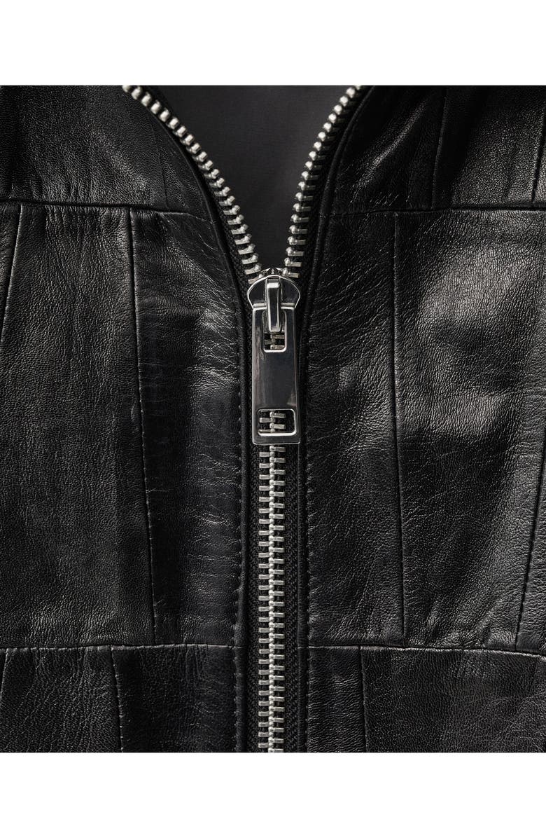 MANGO Patchwork Leather Jacket, Alternate, color, 