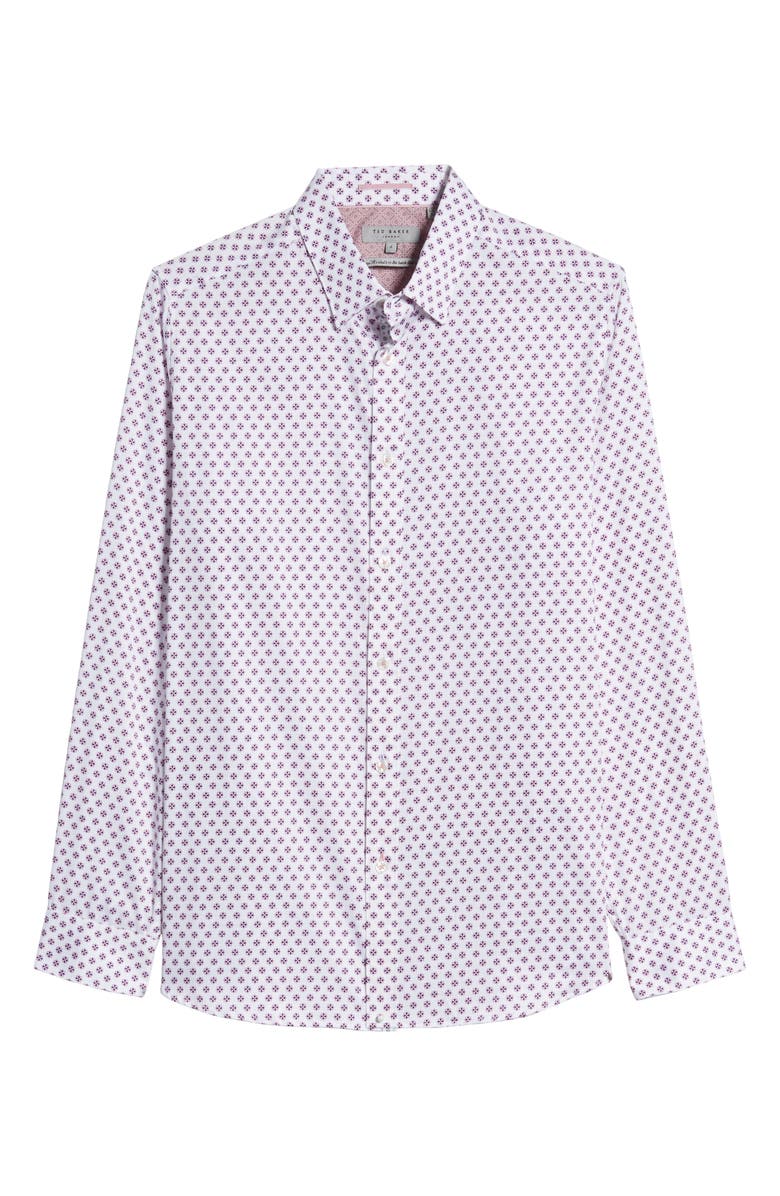 Ted Baker London Posee Medallion Print Button-Up Shirt, Alternate, color, 