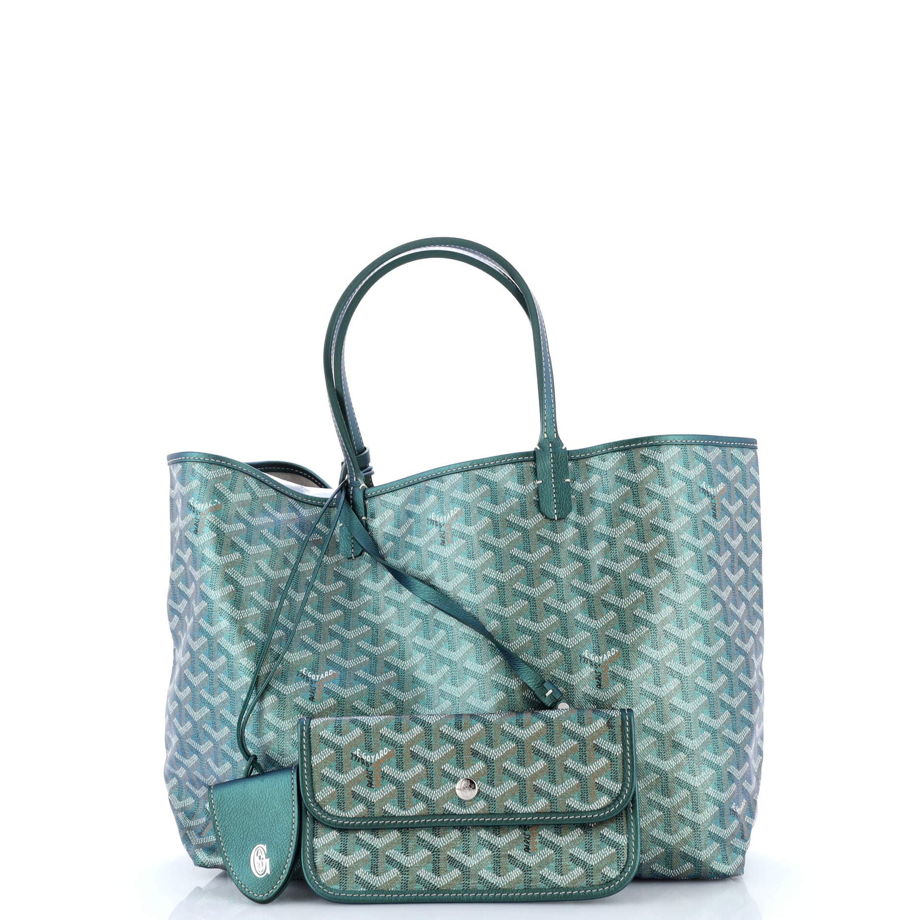Pre-Owned Goyard Saint Louis Tote Iridescent Coated Canvas PM, Alternate, color, Green