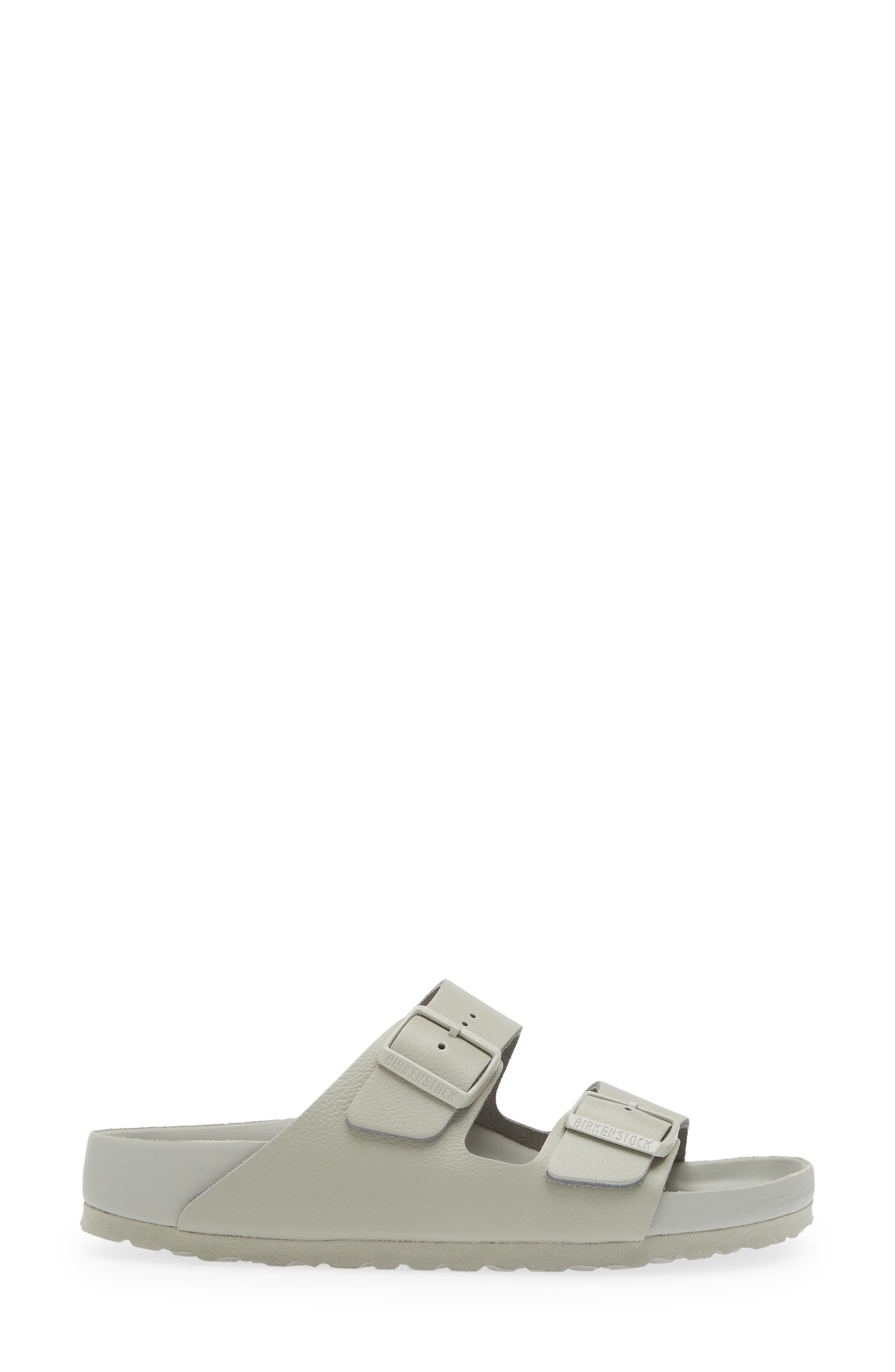 Birkenstock Arizona Exquisite Leather Slide Sandal, Alternate, color, Mineral Gray