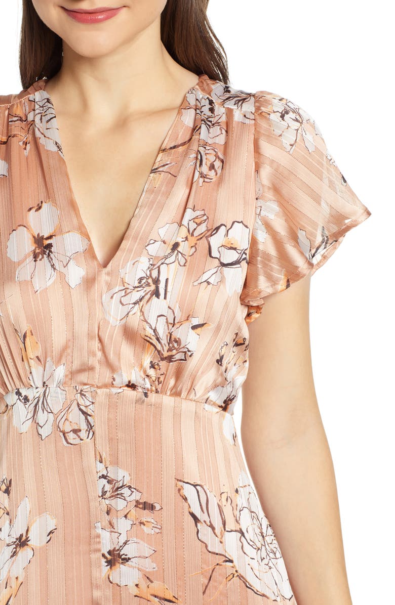 4SI3NNA Floral Satin Maxi Dress, Alternate, color, 