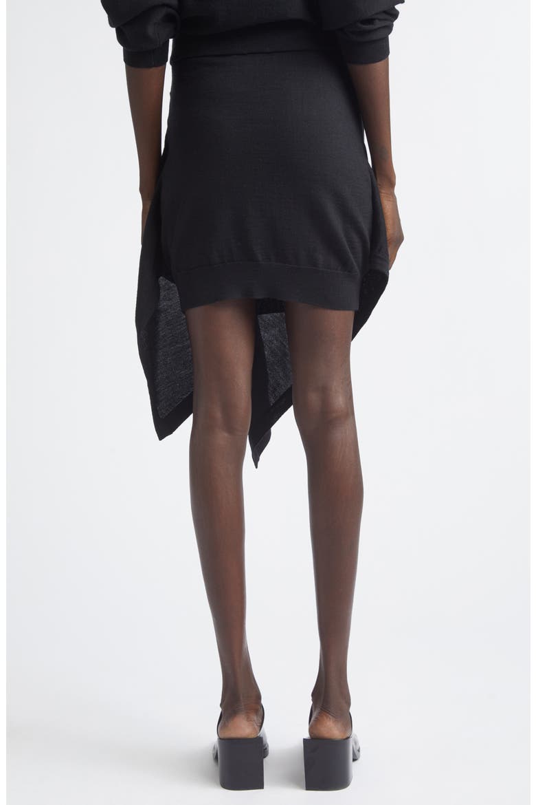 Button Drape Merino Wool Blend Skirt, Alternate, color, BLACK