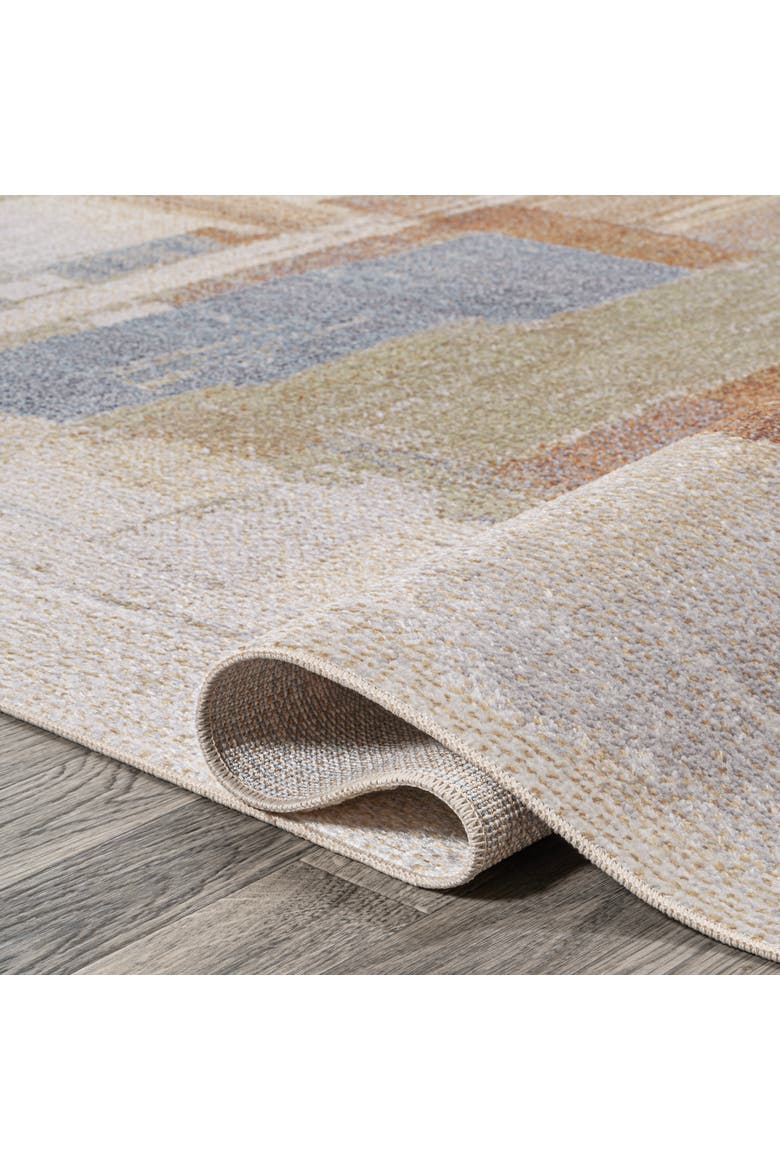 Weaver Abstract Coastal Watercolor Machine-Washable Area Rug, Alternate, color, Cream/Multi