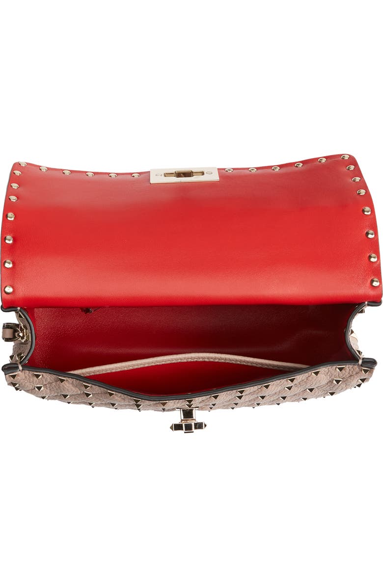 Valentino Garavani Spike Up Matelassé Calfskin Leather Shoulder Bag, Alternate, color,