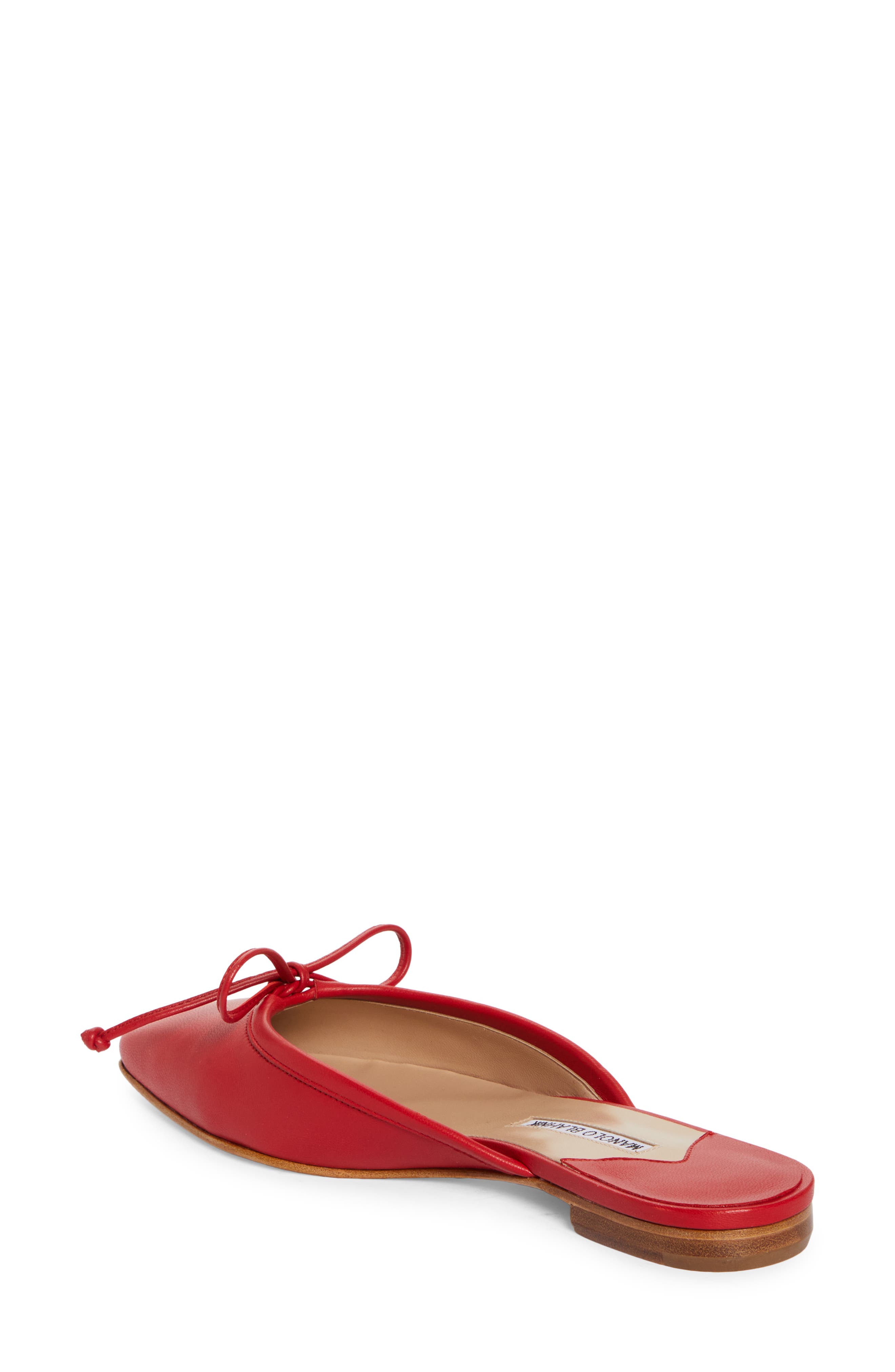 Manolo Blahnik Ballerimu Square Toe Mule, Alternate, color, Red