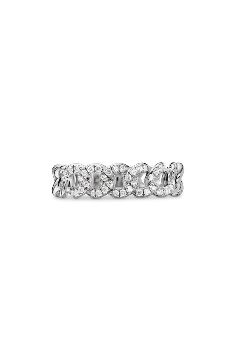 David Yurman Belmont Curb Link Narrow Ring with Pavé Diamonds, Main, color, Diamond