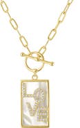 FZN Sterling Silver & Mother-of-Pearl Love Toggle Pendant Necklace
