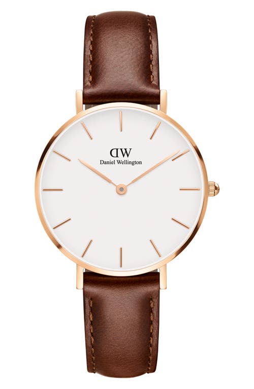 Daniel Wellington Classic Petite Leather Strap Watch, 32mm In Multi