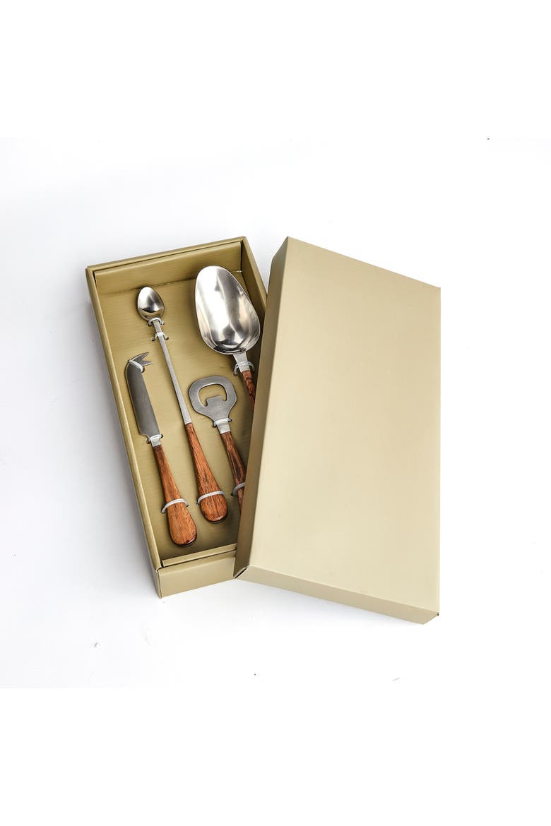 Haisley Stainless Steel Cocktail Accessories Set of 4, Alternate, color, Silver