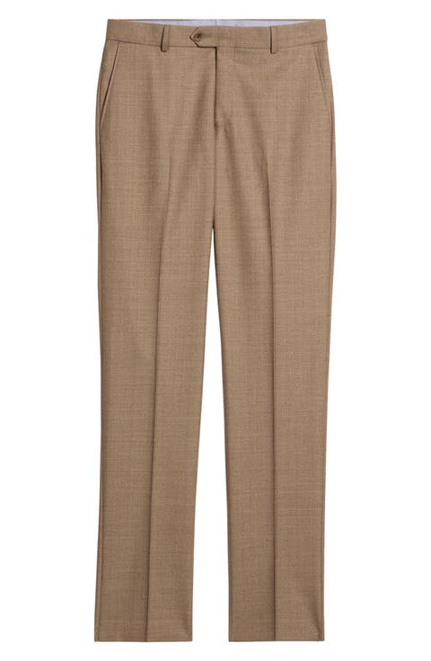 Flat Front Serge Wool Dress Pants