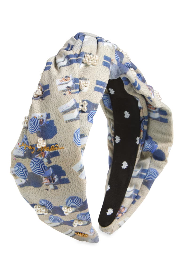 x Gray Malin Miami Knotted Headband, Main, color, MIAMI STRIPE