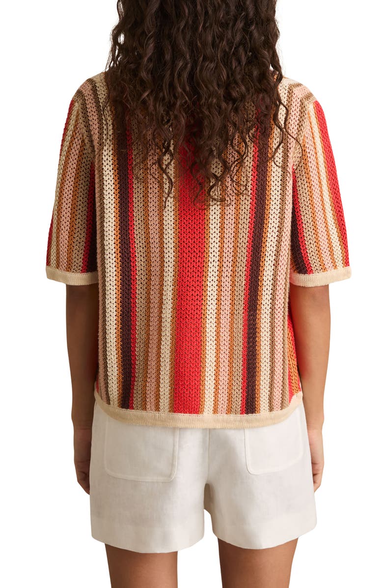 Reiss Candy Stripe Knit Camp Shirt, Alternate, color,
