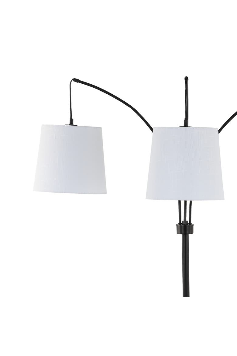 Sylva 3-Light Mid-Century Modern Head-Adjustable Iron LED Arc Floor Lamp, Alternate, color, Black