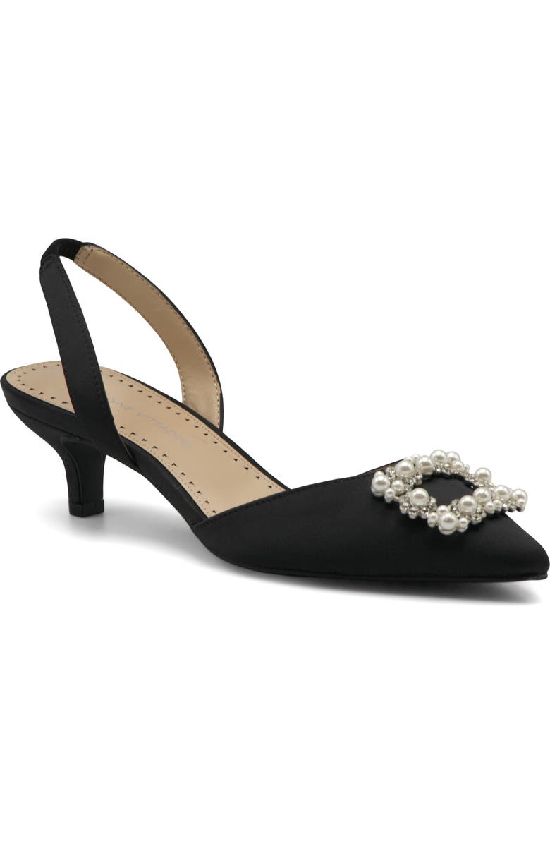 Adrienne Vittadini Suza Embellished Slingback Pump, Main, color, Black-St