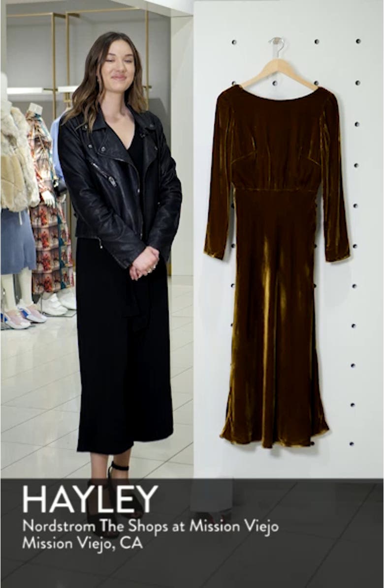 Tina Cowl Back Velvet Dress, sales video thumbnail