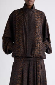Balenciaga Oversize Leopard Print Tracksuit Top