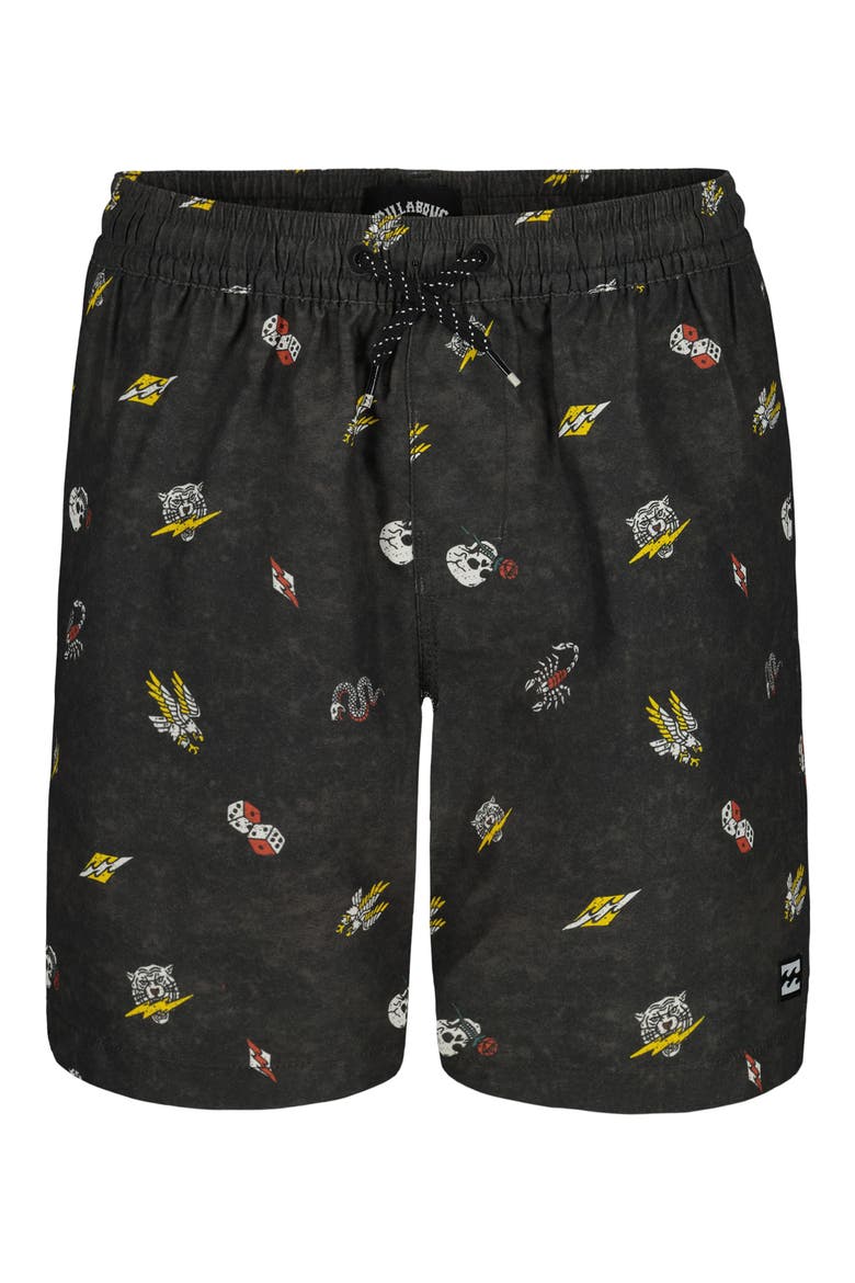 Kids' Lineup Layback Swim Trunk, Main, color, RAVEN