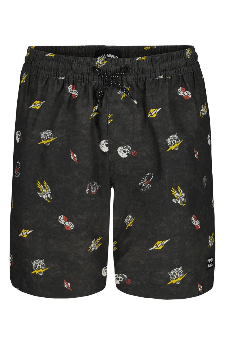 Billabong Kids' Lineup Layback Swim Trunk, Main, color, Raven