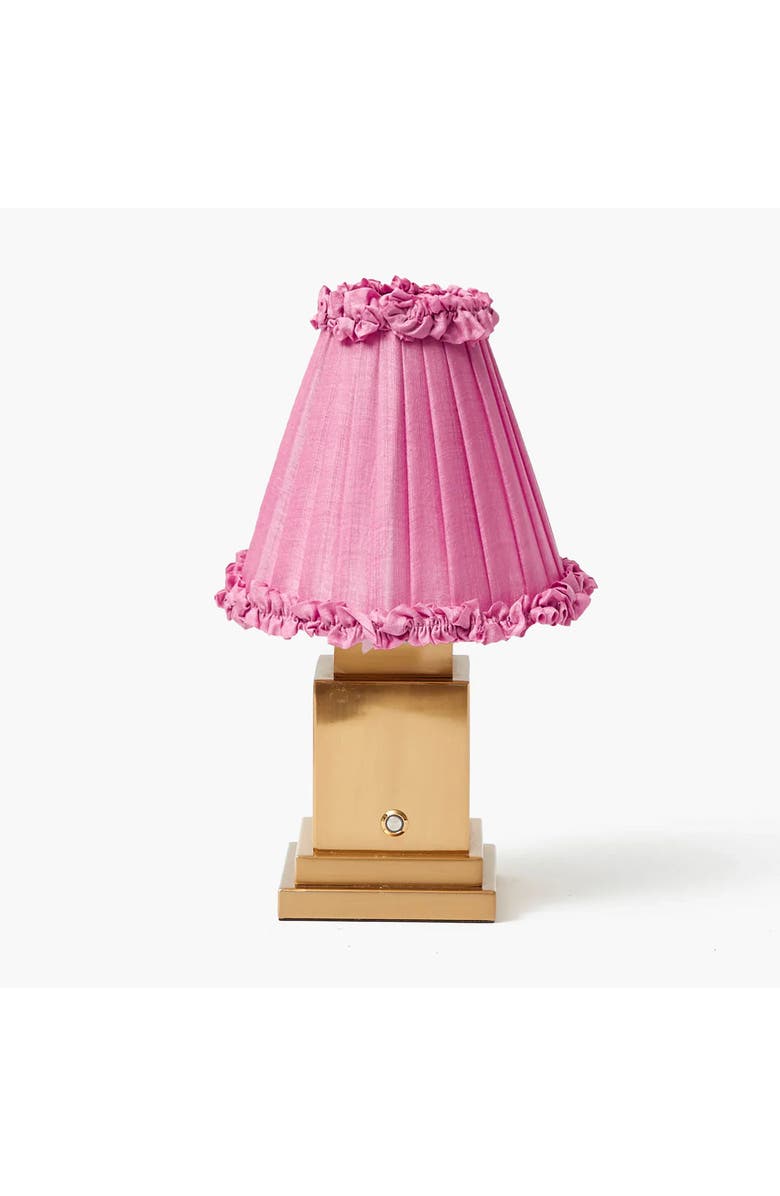 Mrs. Alice Pink Frilled Silk Lampshade, Alternate, color, Pink