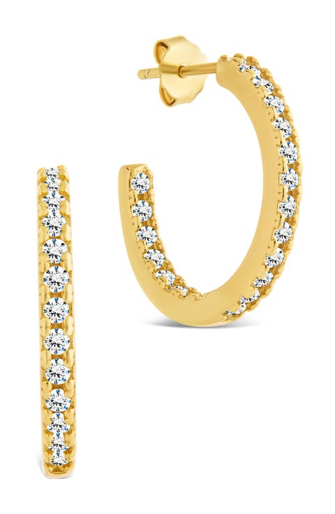 Cubic Zirconia Open Hoop Earrings