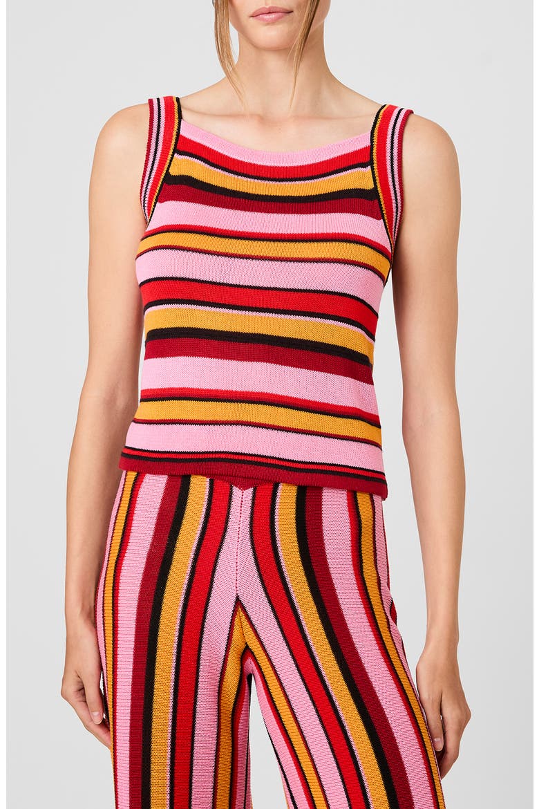 Motley Knit Tank, Main, color, SUNKISSED ORANGE MUL