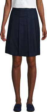 Lands' End School Uniform Solid Box Pleat Skirt Top of Knee