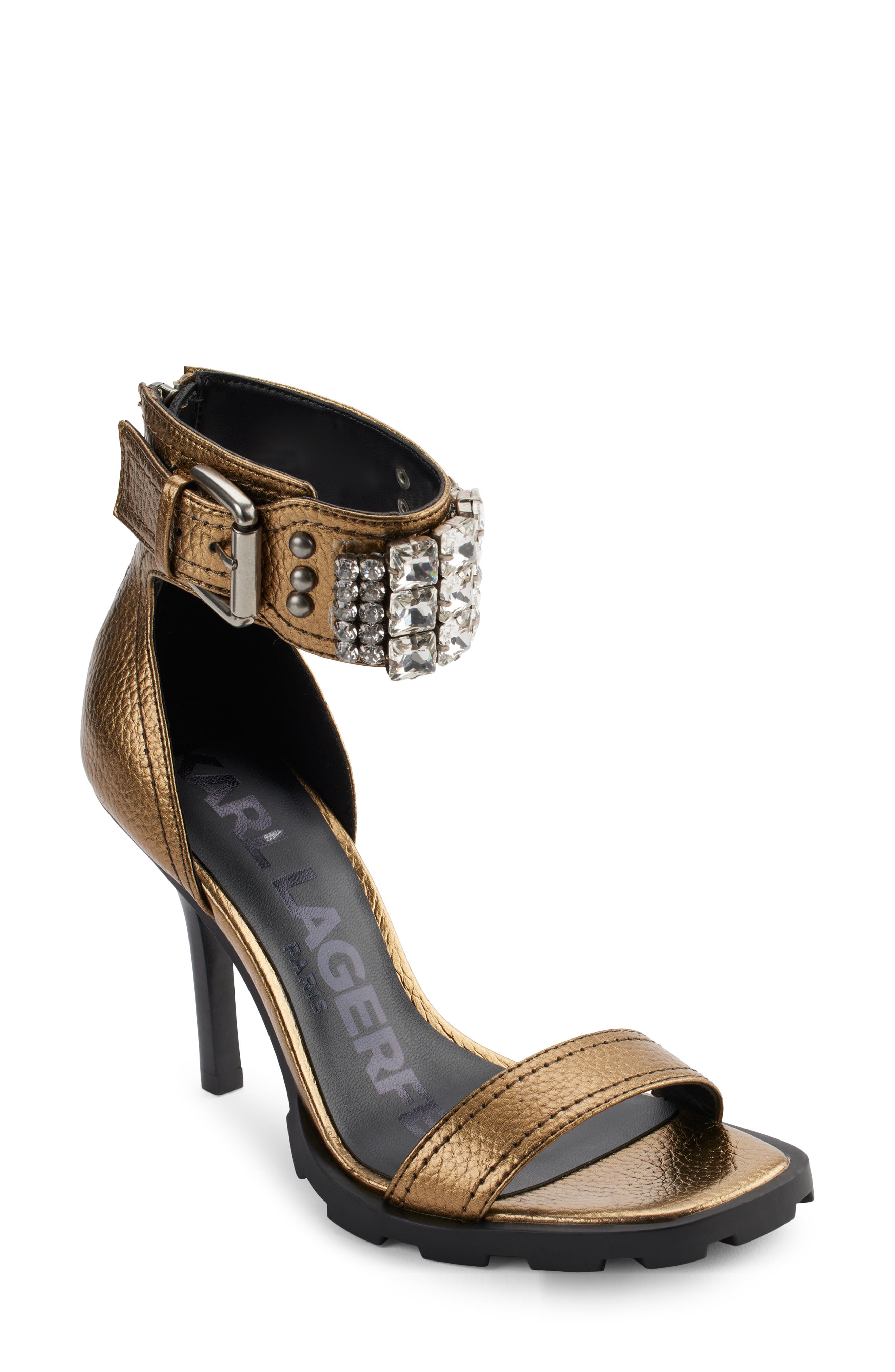 KARL LAGERFELD PARIS Malinda Ankle Cuff Sandal, Main, color, 