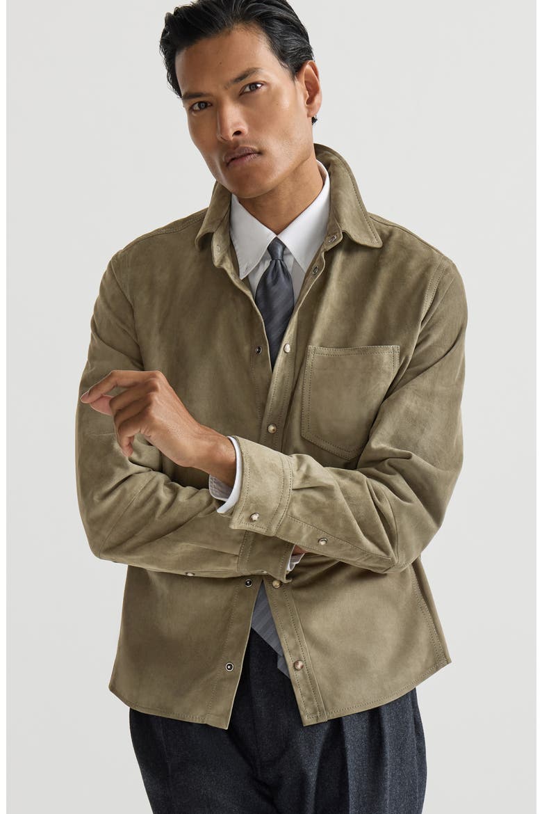 Suede overshirt, Alternate, color, Military