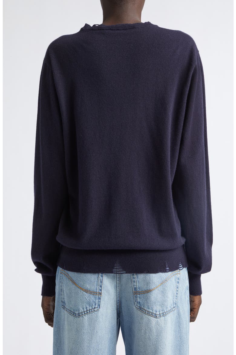 Distressed Merino Wool Sweater, Alternate, color, NAVY