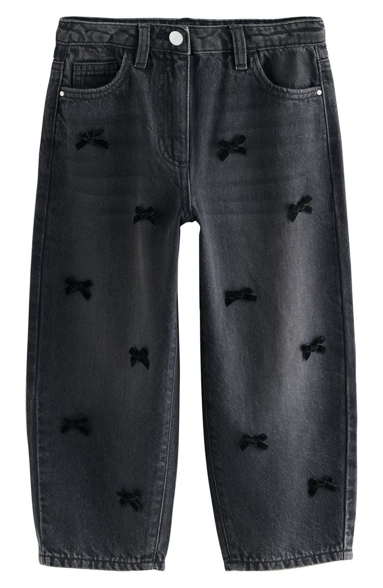 NEXT Kids' Bow Applique Jeans, Main, color, Grey