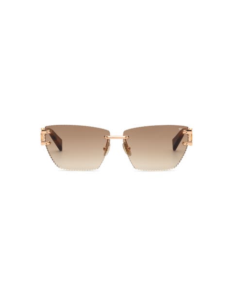 Rimless Cat-eye Metal Sunglasses Icon Women