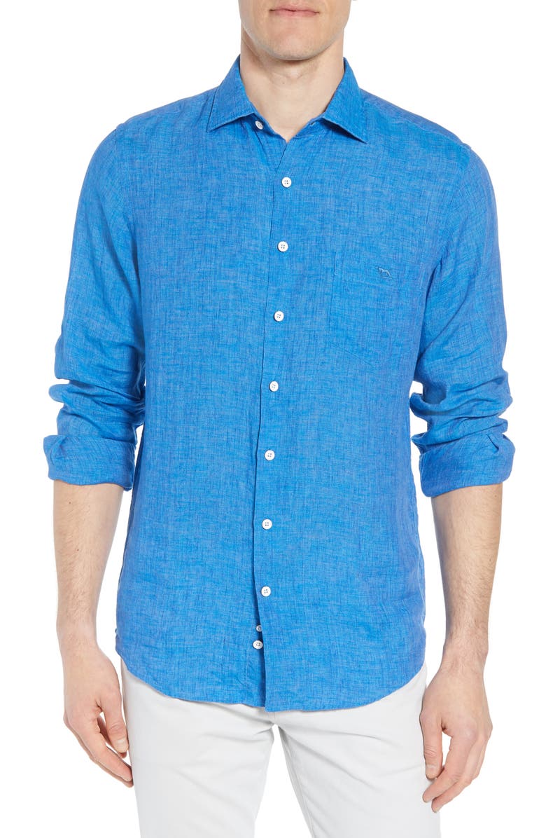 Rodd & Gunn Harris Bay Regular Fit Linen Sport Shirt, Main, color,