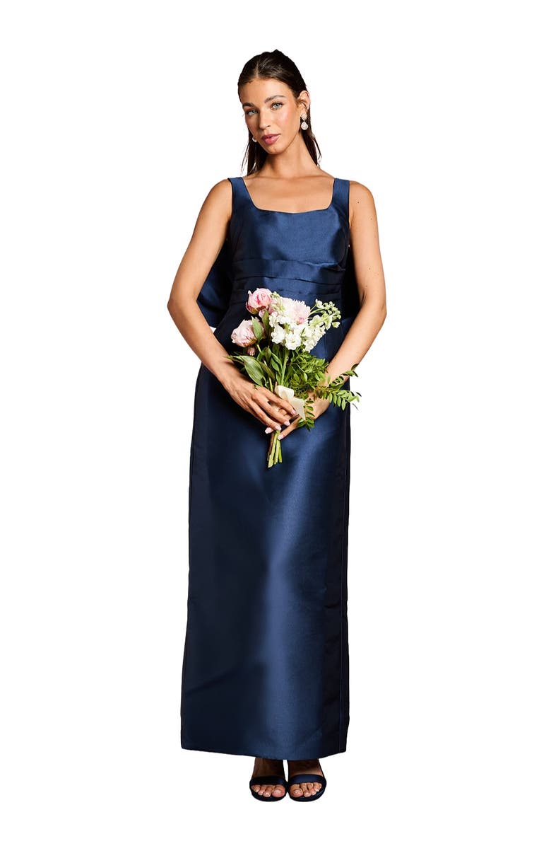 Coast Twill Sleeveless Column Bow Back Dress, Main, color, Navy