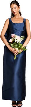Coast Twill Sleeveless Column Bow Back Dress